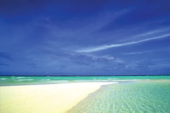 a body of water next to the ocean